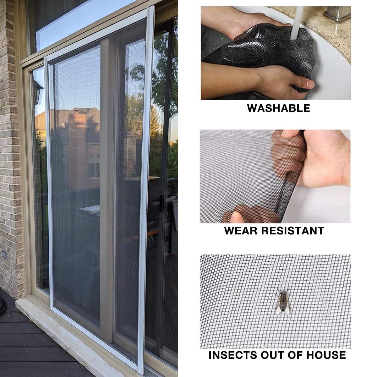 36inch*100ft Window Screens Roll, Replacement Repair Screens Mesh, Cuttable Fiberglass Screens Door Netting, DIY Screening Mesh Netting for Windows, Door, Pool, Porch,Patio -Black