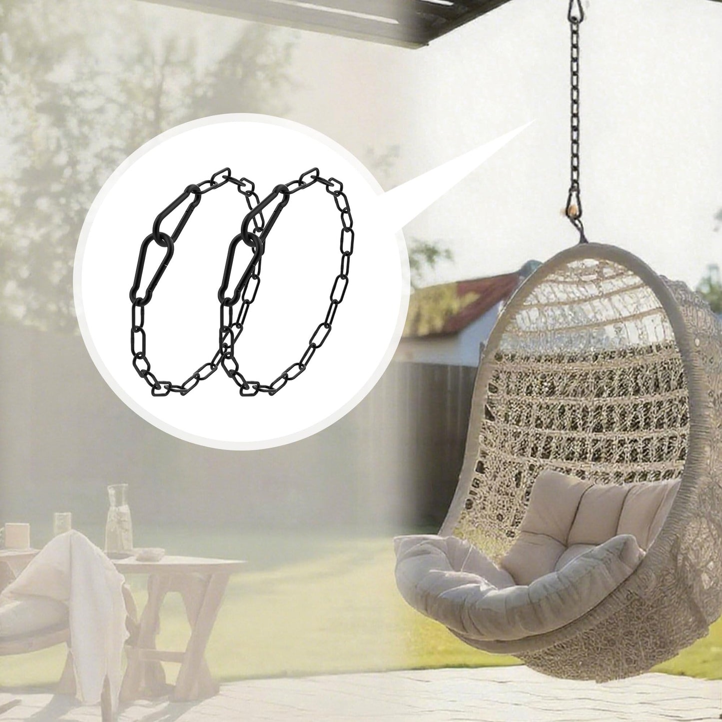 2 Pcs 20 Inch Gate Chain Lock with Carabiner Metal Electrophoretic Black Chain and Lock for Gate Adjustable Chains Link Gate Latch for Outdoor Fences Gates Pet Cages Horse Goat Cow Corrals