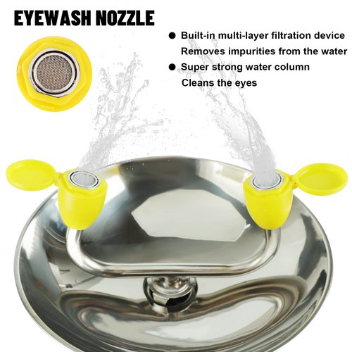 Eye Wash Station Emergency Wall-Mounted - Yeipower Portable First Aid Eyewash Station Kit Stainless Steel Eye Irrigation
