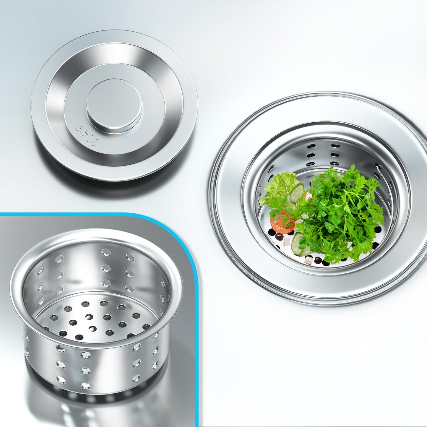 PurezmMoto Utility Sink Freestanding Single Bowl Laundry Sink with Hot and Cold Water Plumbing Stainless Steel Sink for Kitchen and Bathroom Farmhouse Style