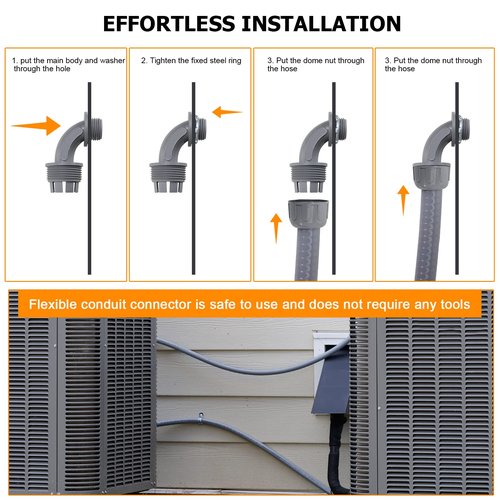DWALE Liquid-Tight Conduit and Connector Kit,Flexible Non Metallic Liquid Tight Electrical Conduit,3/4inch 100ft Electrical Conduit Kit,with 5 Straight and 3 Angle Fittings Included,3/4 in. Dia