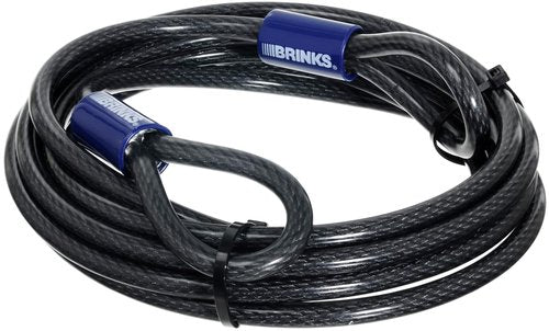 BRINKS - 15 ft x 3/8" Flexible Steel Loop Cable - Heavy Duty Vinyl Wrap for Corrosion Protection