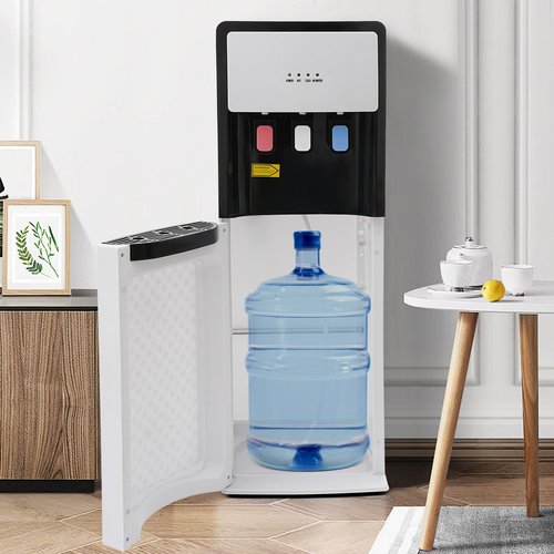 Bottom Loading Water Dispenser 5 Gallon, Hot & Cold Water Cooler 3 Temperature Settings Hot, Cold&Room, Standing Water Dispenser for Home, Office, Kitchens, Apartments, Living Rooms (White)