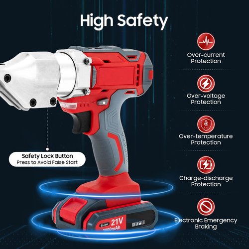 21V Sheet Metal Cutter Scissor Electric Metal Shear Heavy Duty Tin Snips Cutting Tool Cordless Drill Attachment for Cutting Iron Stainless Cardboard Aluminum