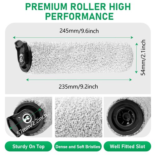 Klypticfit Roller Brush Replacement Kit Compatible with Tineco iFloor 2, iFloor 3,Floor One S3 Cordless Wet Dry Vacuum Cleaner,2 Pack Brush Roll Replacement Accessories