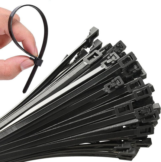 100Pcs Reusable18 Inch Heavy Duty Industrial Zip Toes,Releasable Black Cable Ties, 120LBS Strong Adjustable Tie wrap,Reusable Zip Toes Tie Straps For Garden Plant Secure Vine, Home, Office Use