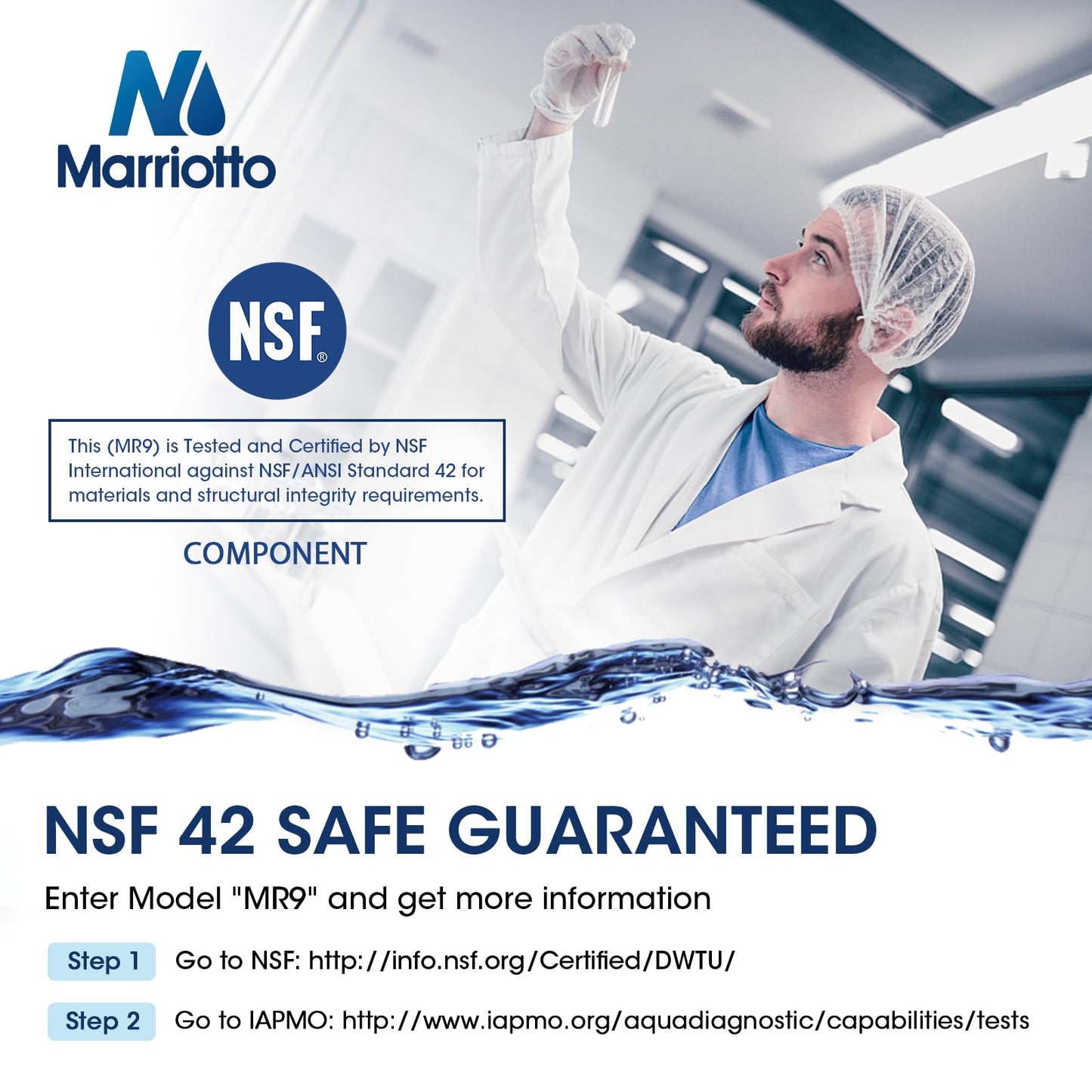 MARRIOTTO Genuine GE XWF Replacement Water Filter - Compatible with GE French-Door Refrigerators - 1 Pack (Not XWFE)