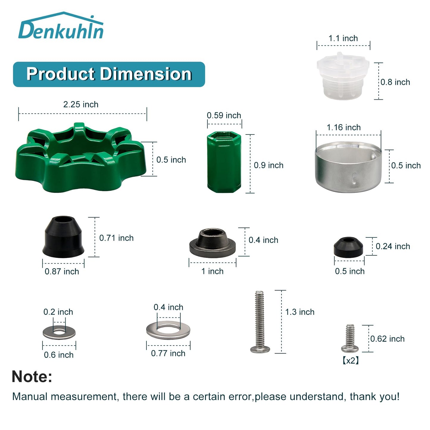 Denkuhin C-144KT-807 Complete Wall Hydrant Faucet Service Repair Kit Fit for Prier C-144 C-244 Series Wall Hydrant Replace Outdoor Faucet Repair Kit