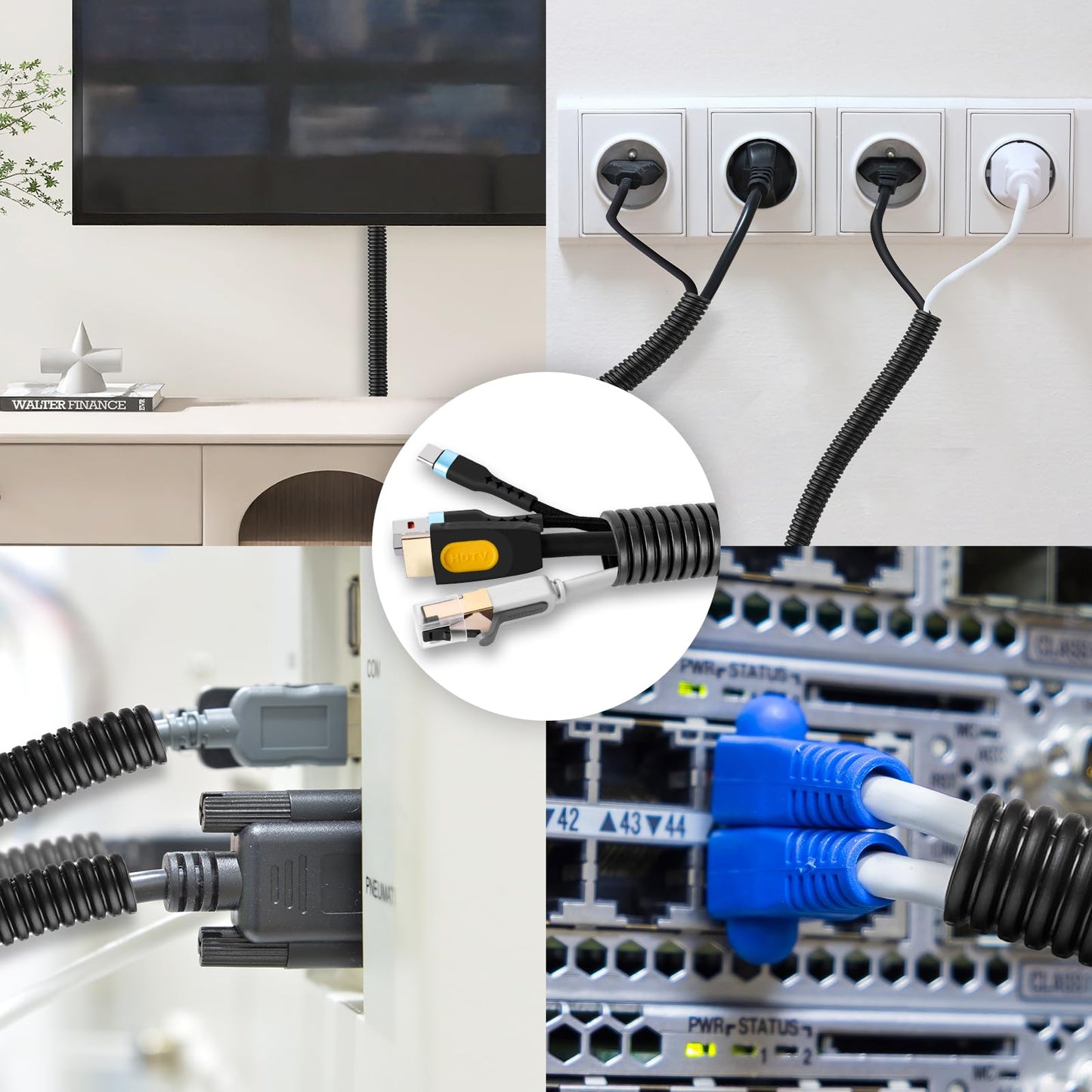 40 FT Wire Loom 1 Inch, Split Wire Loom Tubing Wire Conduit, Wire Protector Tubing – Black