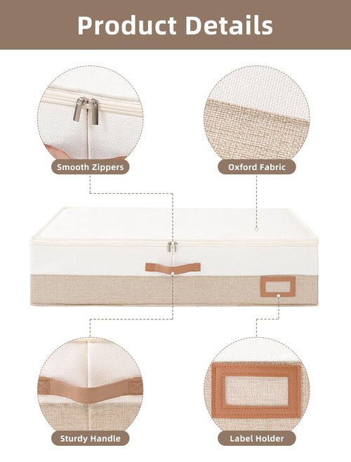 Coorganisers Wedding Dress Storage Box, Large Wedding Dress Preservation Box with 5 Cedar Wood Blocks, 30 Sheets of Acid-Free Tissue Paper, Microfiber Gloves, and Dust-Proof Bag-Beige&Linen Color