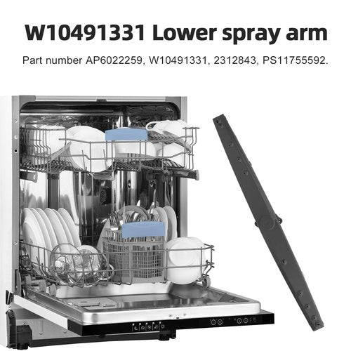 WPW10491331 Dishwasher Lower Spray Arm for Whirlpool, Amana, Ikea Dishwasher Replaces W10491331, PS11755592, 2312843