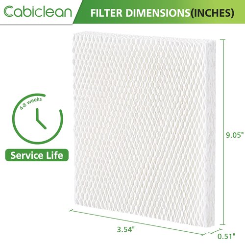 Cabiclean MD1-0034 Replacement Humidifier Wicks Filters Compatible with Vornado Evaporative Humidifier Model Evap40, Evap2, EV100, EV200, EVDC300, EVDC500, (4-Pack)