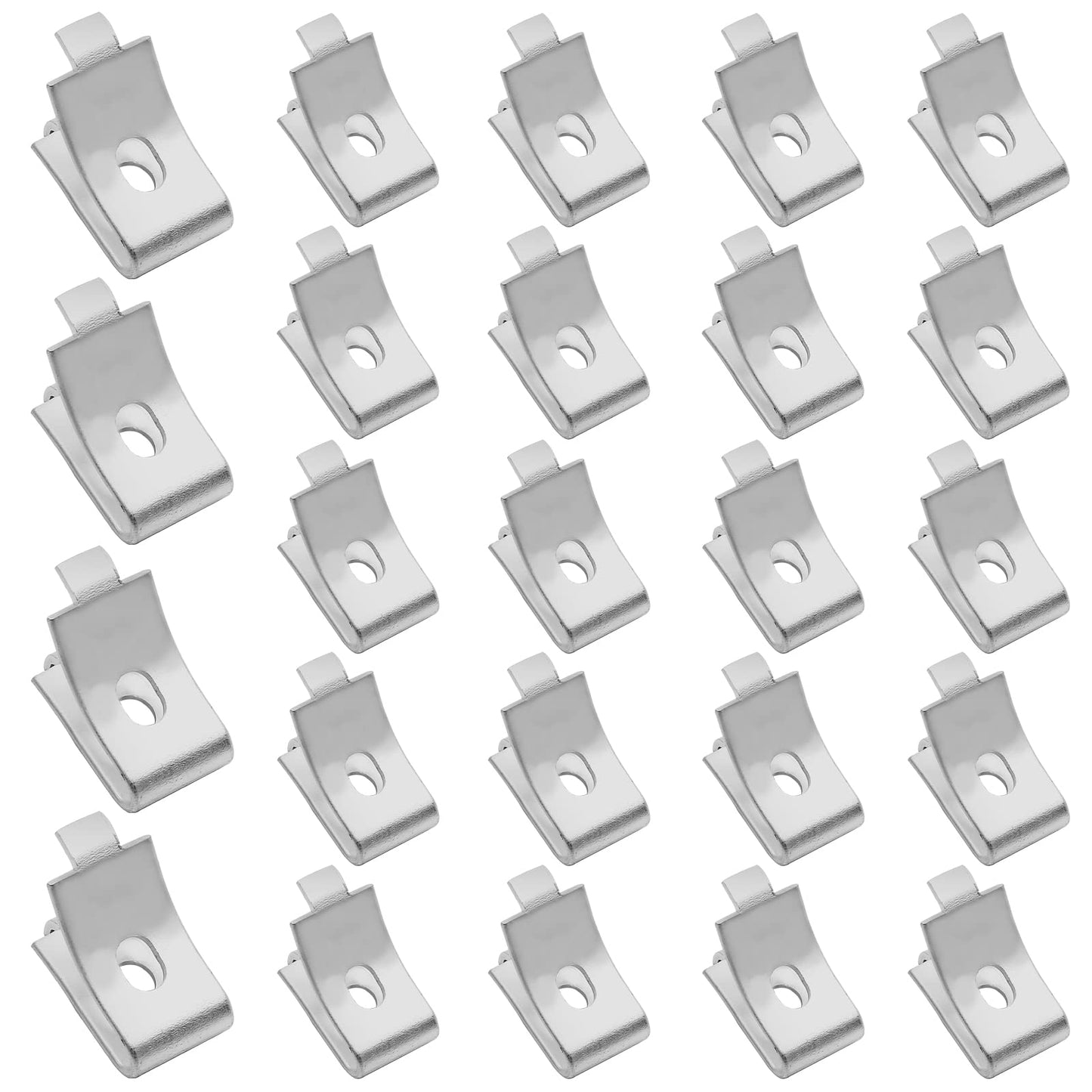 Kyuionty 24 Pack Pilaster Shelf Support Clip, Adjustable Stainless Steel Shelving Brackets Clips for Kitchen Cabinet Bookcase
