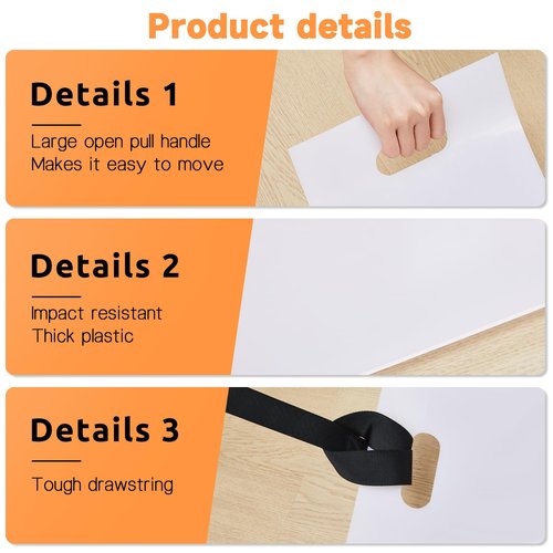Soaoo 2 Set Appliance Slider with Pull Strap Appliance Mover with Handle Plastic Moving Furniture Gliders Heavy Duty Sliding Sheet for Tile Floors and Hardwood Floors, Glides Easily (8 x 60 Inch)
