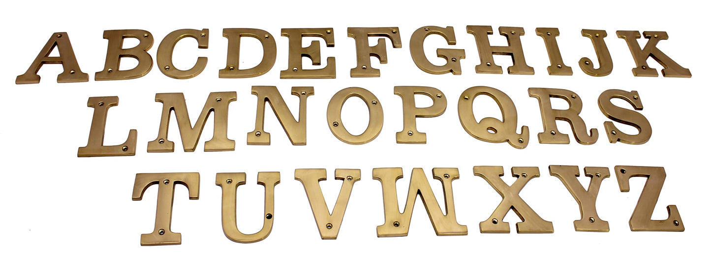 eSplanade Brass House Hotel Door Name Plaque - Golden - 4" Inches ('A' Alphabet - 4") ('S' Alphabet - 4")