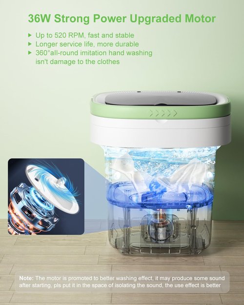 Portable Washing Machine, 16L Large Capacity Laundry Washer Cleaning for Underwear, Baby Clothes, Shirts,Small Delicates. Foldable Mini Washer and Dryer Combo for Apartment,Hotel,Camp,RV,Travel(Green)