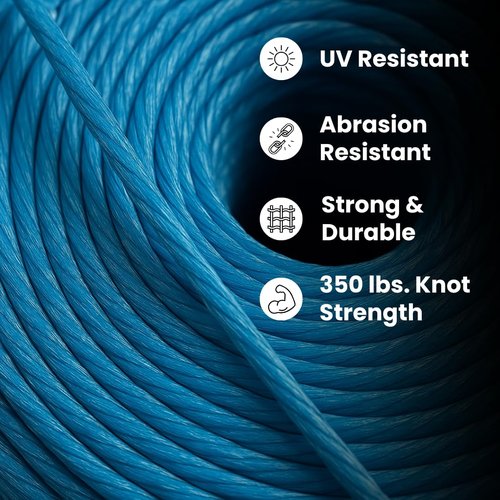 Bridon Black Gold® Baler Twine WR350 x 4,000' – Blue Heavy-Duty Agricultural Twine – Made in USA – Single Ball for Large Square Bales