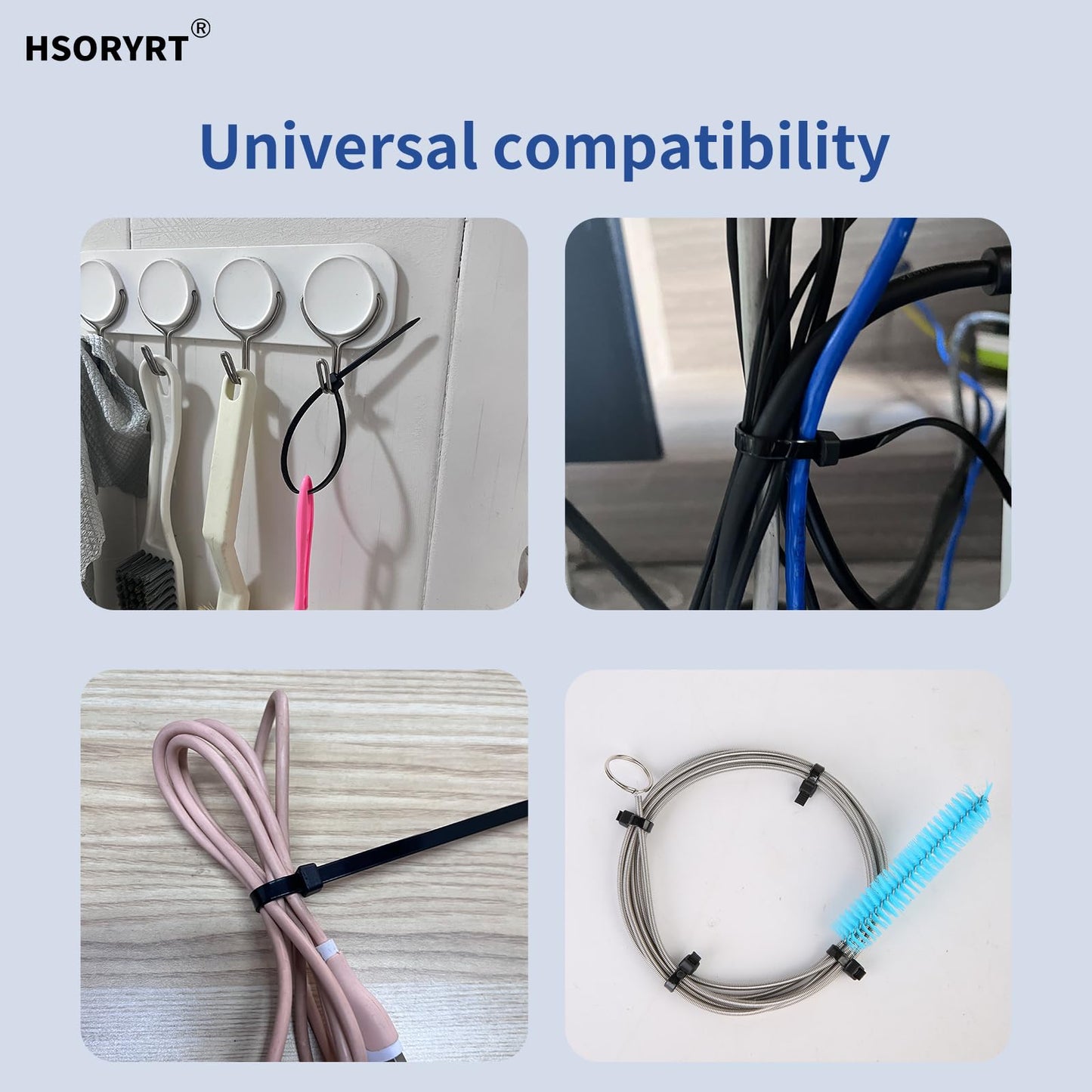 Hsoryrt 2000pcs Cable Ties, 18lbs Zip Ties, 4 inch Black Multi-Purpose Self-Locking Nylon Small Cable Management, UV Resistant Wire Ties, Plastic Ties for Home, Garage, Garden, Office, Workshop