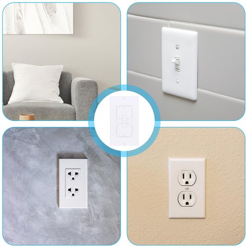 30 Pcs Wall Insulation Outlet Insulators Draft Sealers, Foam Insulation Pads Electrical Outlet Insulations Pads Compatible with Duplex Toggle Rocker Wall Plate Openings EVA Foam Gasket for Walls Light