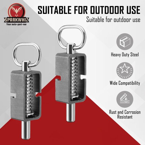 SPARKWHIZ Weld-On 5/8" Spring Latch Assembly with Plain Tube, Trailer Gate Latch, Pack of 2