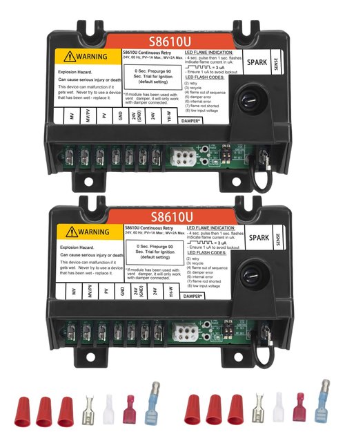 S8610U Furnace Control Board Module Compatible with Honeywell S8610U3009 S8610U1003 Intermittent Pilot Control Universal Ignition Module Universal Ignition Module (2 Pack)