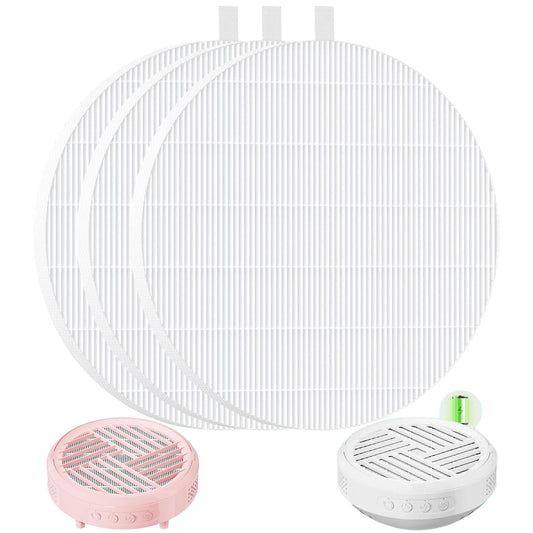 3 Pack Nail Dust Collector Replacement Filters Compatible with MelodySusie Nail Dust Collectors SPro/ XC320J, Reusable and Easy to Clean, Filters 99% of Nail Dust and Fly Ash, (White)