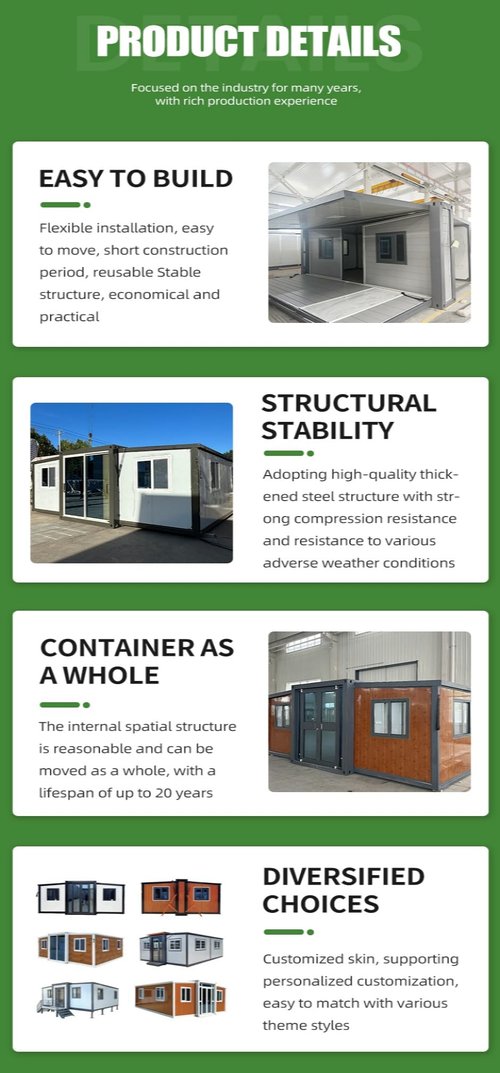 2 Story Prefab Tiny Home for Sale, 20FT Modular Home with 4 5 6 Bedrooms, Full Kitchen & Bathroom, Expandable Container House to Live in for Adults Prefabricated Mobile Foldable House