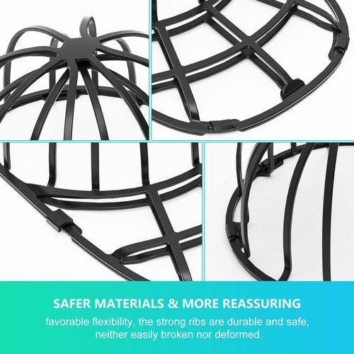 Coopache Hat Washer Cage for Washing Machine, Hats Cleaner for Baseball Caps, Ball Cap Washer Hat Washing Cage for Dishwasher Fit for Adult and Kid (2 Pack Black)