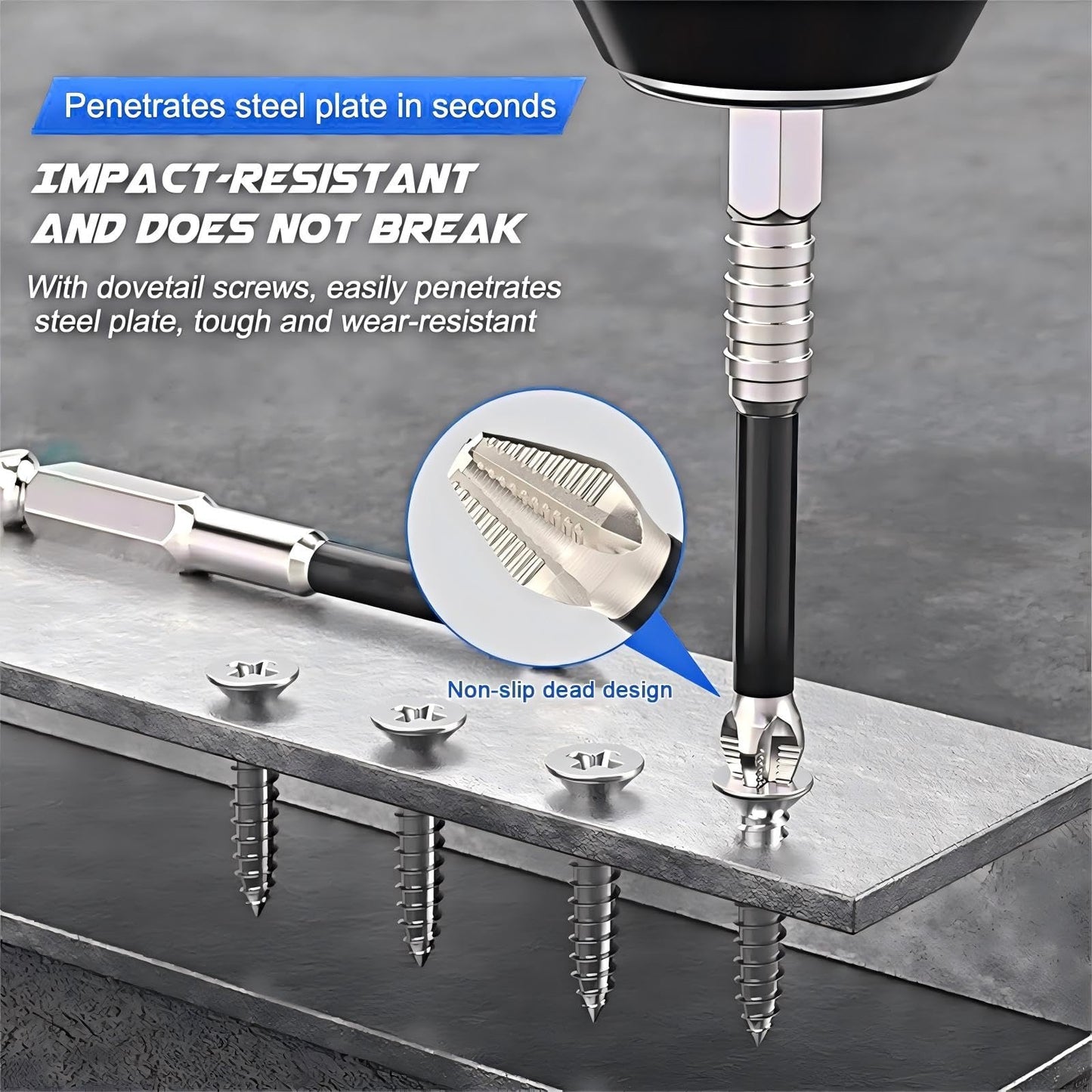 9PCS High-Magnetic Screwdriver Drill Bit Set, Anti-Slip Magnetic Electric Screwdriver Set(25 50 65 70 75 90 100 120 150mm)for Electric & Hand Screwdrivers, Anti-Slip Precision Bits with Enhanced Grip
