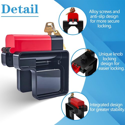 Young Dance Adjustable Ball Valve Lockout Device - OSHA Compliant Industrial Safety Lock for 1/4''-2-1/2'' Valves - Heavy-Duty Nylon Construction - Weatherproof Design - Red