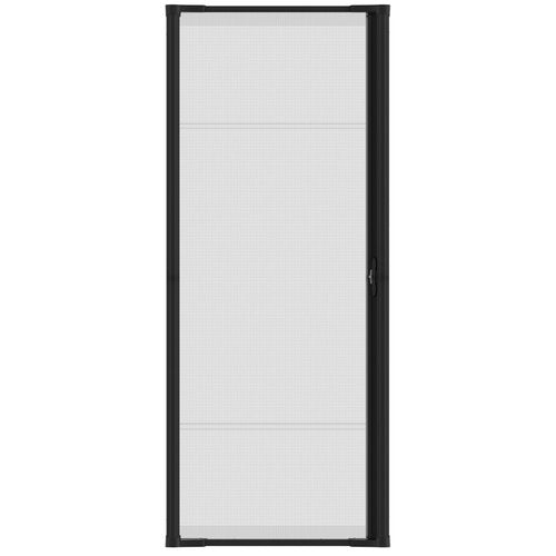 LARSON Brisa Single Black Retractable Screen Door with EZ-Glide, Roll Up Screen Door Fits 80-in Tall x 32-in to 36-in Wide Front Doors