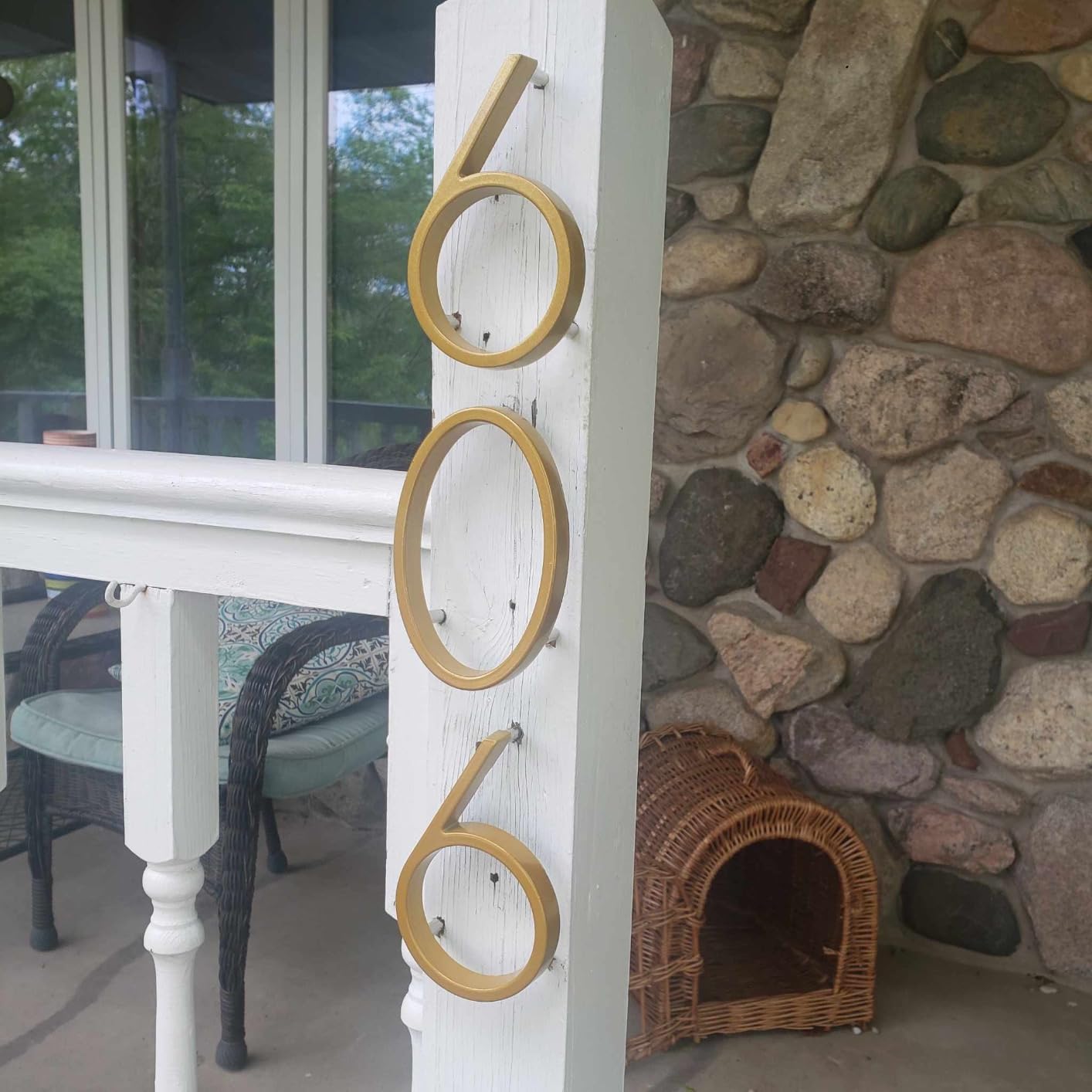 5’’ Floating House Number Modern House Numbers- zinc alloy Home Address Number with Exquisite Drawing Process-gold-Number 5