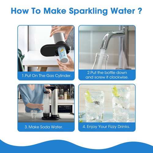 SODAOO LOGY 60L Co2 Carbonator Compatible with Sodastream Appliances [NOT for Art & Terra],14.5oz, Set of 1