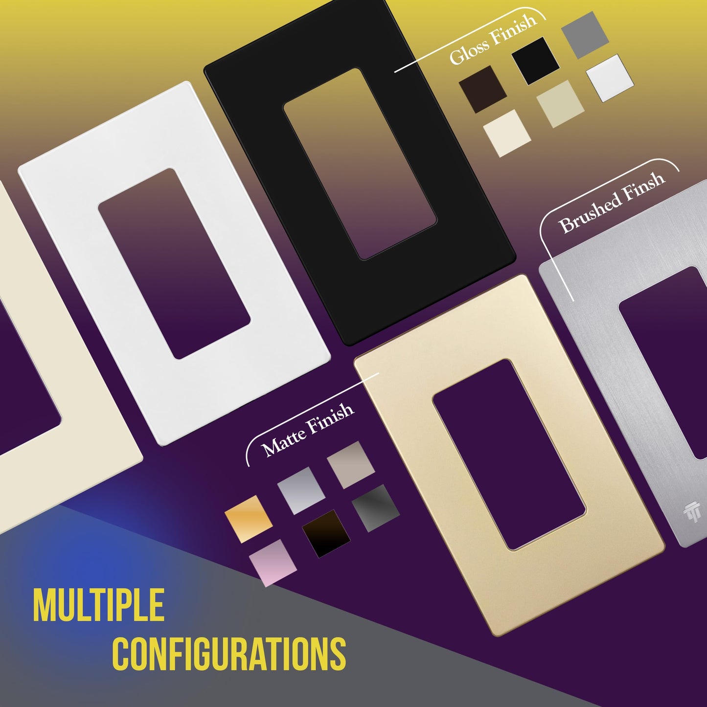 ENERLITES Screwless Decorator Wall Plate Child Safe Cover, Size 3-Gang 4.68" H x 6.53" L, Unbreakable Polycarbonate Thermoplastic, SI8833-W-5PCS, Glossy, White (5 Pack)
