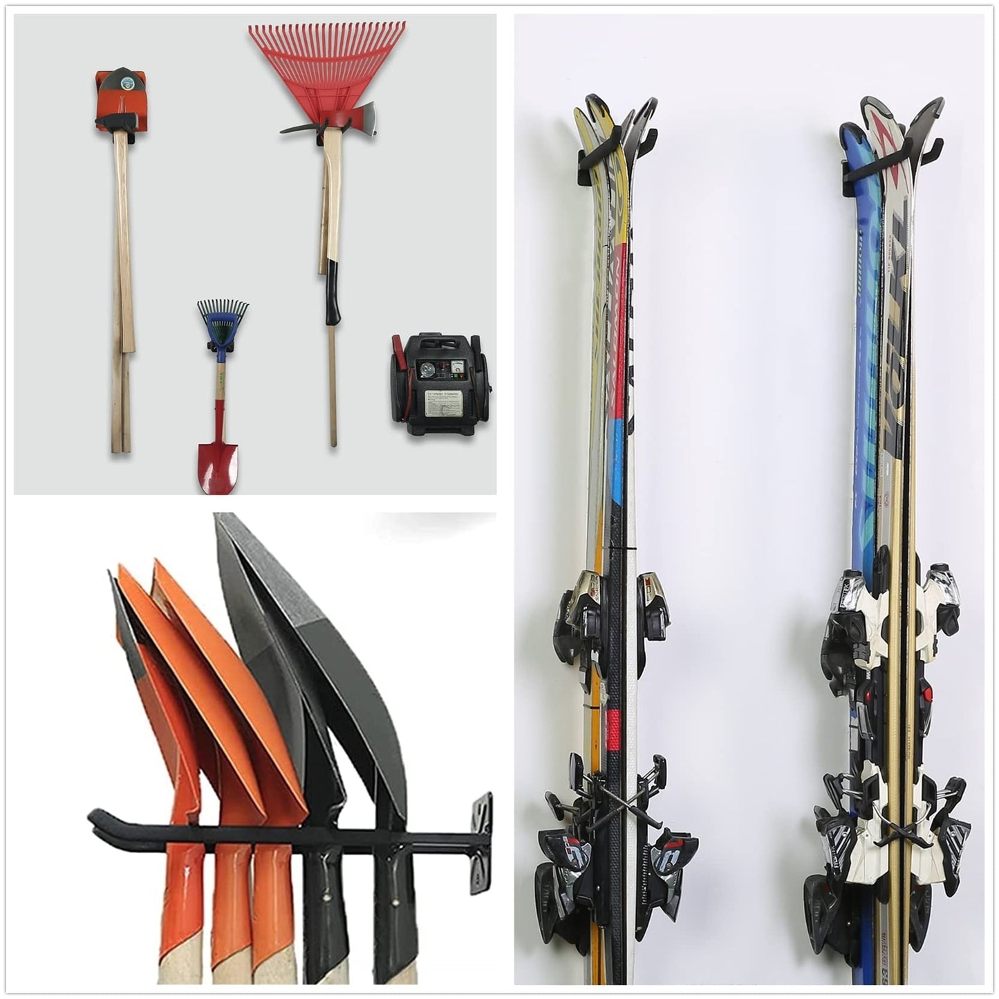 TORACK Garage Hooks Heavy Duty Tool Organizer, Wall Mount Hanger Rack Garage Storage Utility Hooks for Car Tires, Ladders, Chairs, Strollers, Power Tools, Garden Tools (2 Pack, 12.4" Hook)