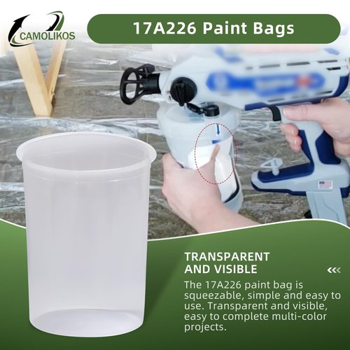 17A226 Paint Bags Compatible with Graco,17A226 for FlexLiner 32 oz (Clear 5PC)