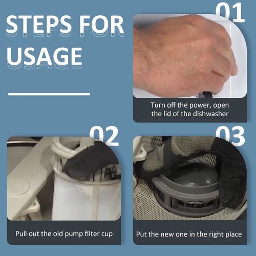 PETOX W10872845 Dishwasher Pump Filter Cup Replacement for Whirlpool Kenmore Amana Kitcheniad Dishwasher - Replace Part 8579307 W10142911 W10056425 W10056426 (Update Version)