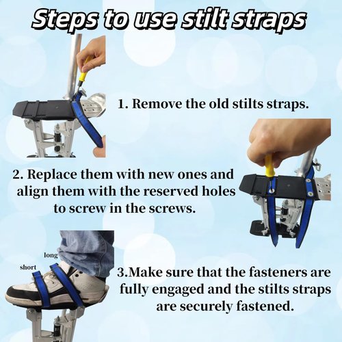 VanHuavic Drywall Stilts Straps Kit, Nylon Adjustable Leg Fixation Strap Kit 4pcs,Drywall Stilts Straps for Construction, Painting, Renovation