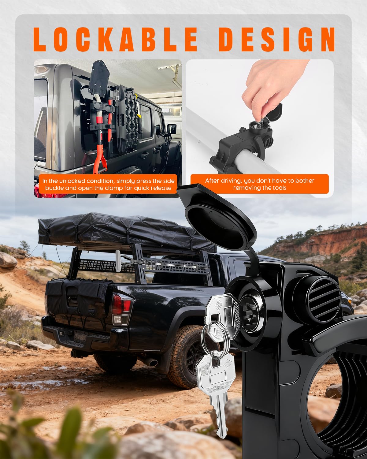 ADTOPI Shovel Mount with Lock (2 Pack)