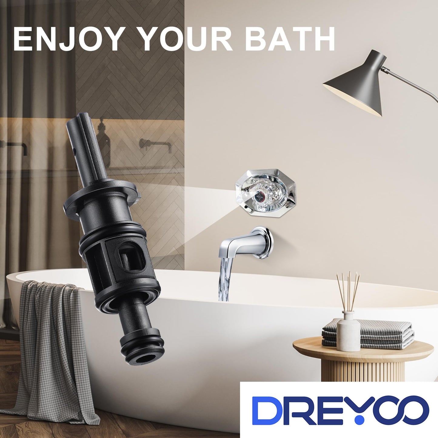 Dreyoo 2 Pack Compatible with 9742920 S742920 Pull and Turn Tub Shower Cartridge, Compatible with Pfister Avante Kitchen, Lavatory, Tub Faucet, Shower Valve Cartridge Replacement Part (Plastic Stem)