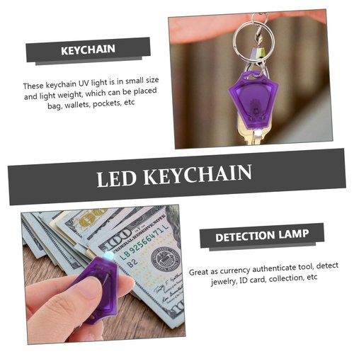 DOITOOL 5pcs Flashlight Key Ring Light Portable Money Detector for for Identifying Stores Daily Use