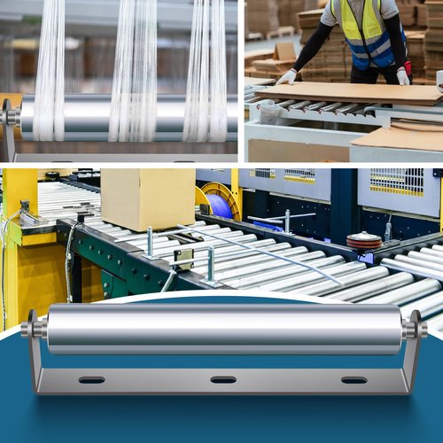2 Sets Roller and Bracket, Roller and Bracket Set, 10" Long Roller and Bracket, 1.5'' Diameter Conveyor Roller and Bracket Set for Woodworking, Roller Conveyors or Kayak Roller Loaders