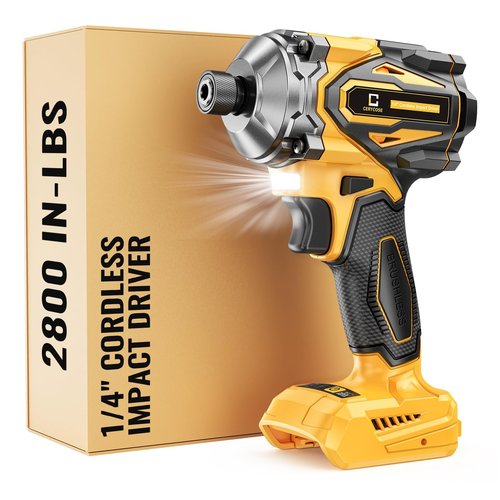 Cordless Impact Driver compatible with DeWalt 20V Max Battery, 2800 In-lbs Brushless 1/4" hex chuck Impact Driver, impact drill with 5-Speed Lightweight Power Impact Drivers, LED Light (no battery)