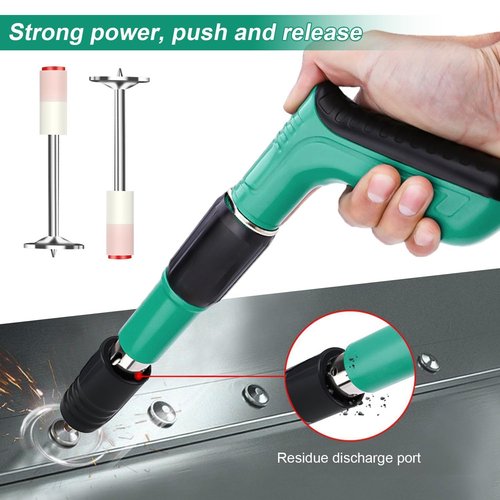 Concrete Manual Nail Gun Kit with 10 Round Nails, Mini Steel Nail Gun, Pistola De Clavos, Air Nailer Combo Kit, Pistola de Fijación - Easy to Use with Protective Gear Included