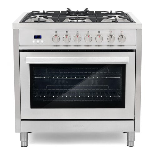 COSMO F965 36 in. Stellar Collection 3.8 cu. ft. Dual Fuel Range, 5 Sealed Burners, 8 Function Convection Oven in Stainless Steel