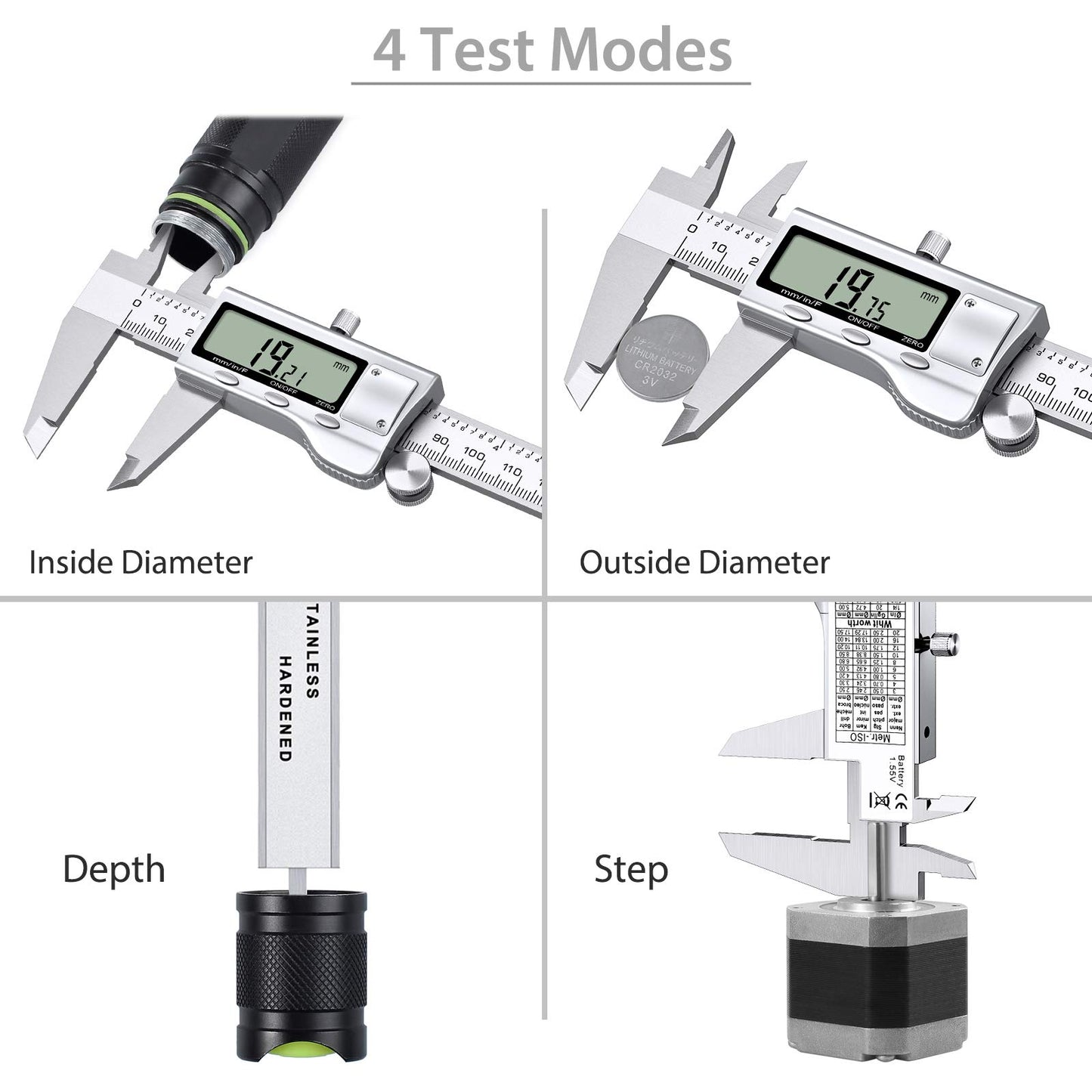 Proster Digital Vernier Caliper 6inch 150mm - Electronic Caliper Fraction/Inch/Metric Dial Caliper for Length Width Depth Inner Outer Diameter, with 32 Feeler Gauges