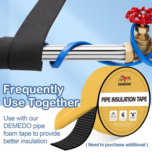 Heating Cable With Thermostat for Freeze Protection, 6FT Heat Cable + 6FT Power Line, Tape for Water Pipes Insulation, Trace for Metal Plastic Home Pipe, Roof, RV, Gutter