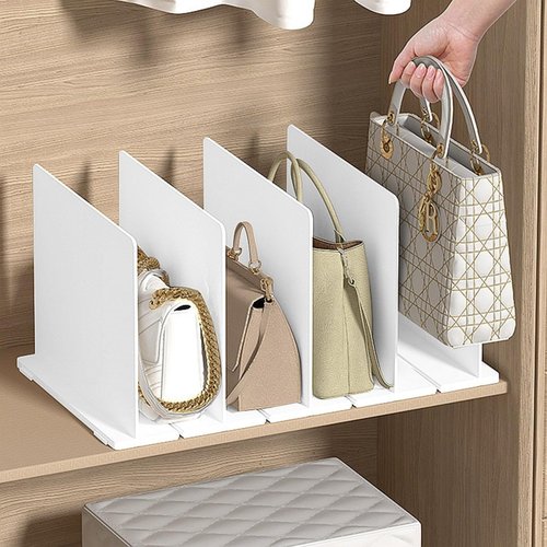QIYUNI White Multi-Functional Bag Storage Rack Wardrobe Storage partition Artifact Save Space be dust-proo Spacer Partition Board