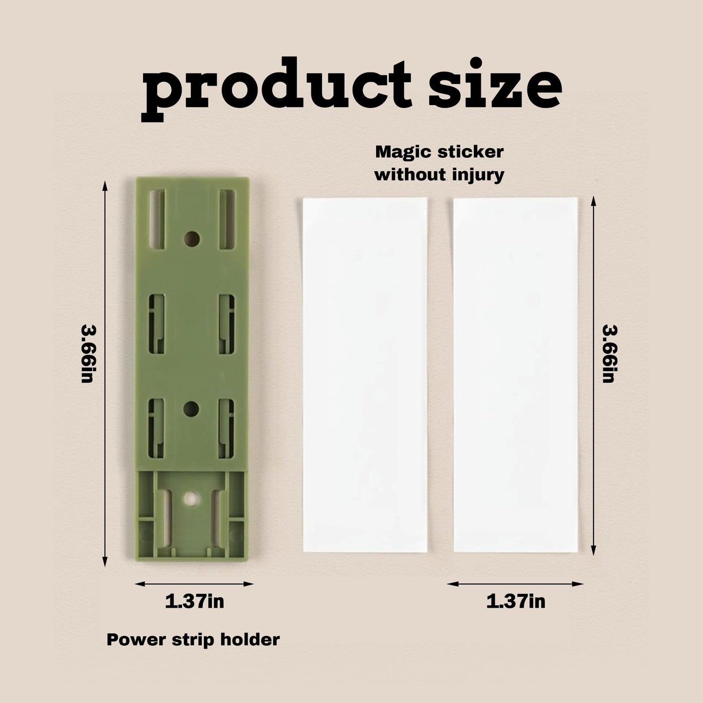 20 Pcs Power Strip Holder Wall Mount, Self Adhesive Punch-Free Socket Holder, Desktop Socket Fixer Surge Protector Cable Management System for Kitchen Home Office