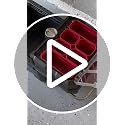 Keter Masterloader Resin Rolling Tool Box with Locking System, 6 Removable Bins, Black/Red